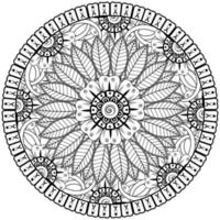 cirkelvormig patroon in de vorm van mandala met bloem voor henna, mehndi, tatoeage, decoratie. vector