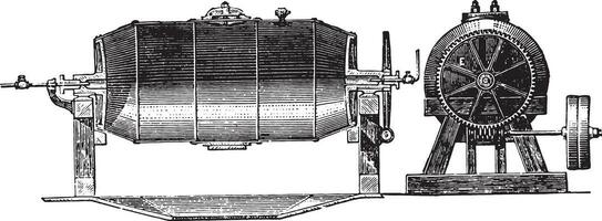 boiler, wijnoogst gravure. vector