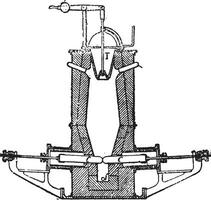 top elektrisch fornuis, wijnoogst gravure. vector