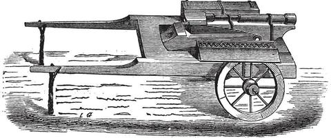 bombardementen campagne voeren wijnoogst gravure vector