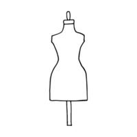 een kleermaker mannequin in de vorm van een menselijk torso. voor proberen Aan en tonen kleren. tekening. vector illustratie. hand- getrokken. schets.