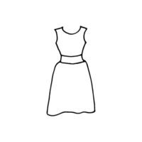 jurk, een item van vrouwen kleding. lap. tekening. vector illustratie. hand- getrokken. schets.