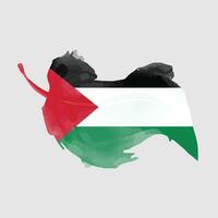 Palestina vlag in waterverf plons, bevrijden Palestina bereiken onafhankelijkheid, in vector eps formaat.