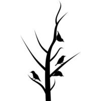 silhouet van groep van vogelstand Aan droog boom tak, vector, silhouet van vogels, muur sticker, groep van vogels, kunst decoratie, silhouet van vogelstand Aan Afdeling geïsoleerd Aan wit achtergrond. vector