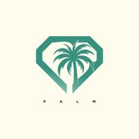 palm logo ontwerp vector met diamant modern creatief concept