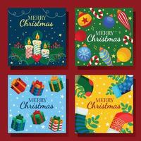 kerst instagram posts set vector