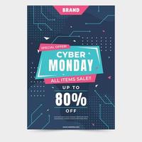 cyber maandag verkoop alle items poster concept vector