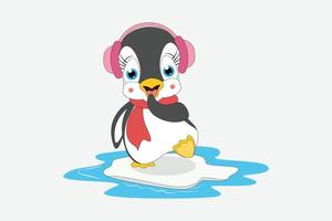 schattige pinguïn dier cartoon illustratie vector