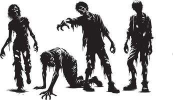 geassorteerd zombie standen vector