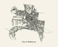 vector stad weg kaart van melbourne, Australië