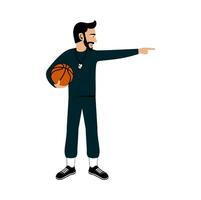 basketbal trainer karakter ontwerp illustratie vector