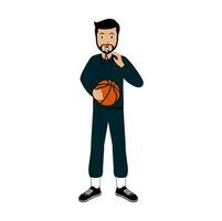 basketbal trainer karakter ontwerp illustratie vector