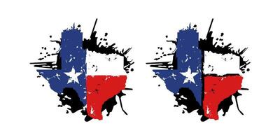 Texas kaart met vlag grunge ontwerp illustratie vector