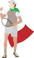 competitief en sporting werkzaamheid persoon met tennis racket- vector