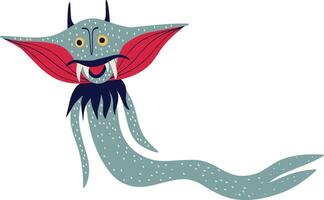 blauw draak monster. koel illustratie in kinderen tekenfilm stijl vector