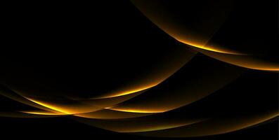 donker oranje neon gloeiend golven abstract achtergrond vector