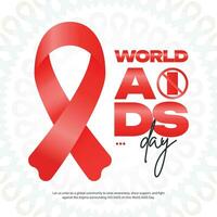 wereld AIDS dag 1e december sociaal media post banier met rood lint sociaal media post vector