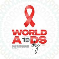 wereld AIDS dag 1e december sociaal media post banier met rood lint sociaal media post vector