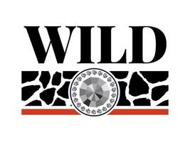 decoratieve wilde tekst met girafpatroon, mode, kaart en posterprint slogan vector