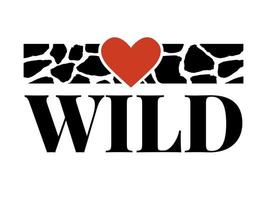 decoratieve wilde tekst met girafpatroon, mode, kaart en posterprint slogan vector