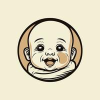 vector portret van een gelukkig baby in hand- getrokken tekening stijl vector illustratie