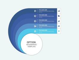 vijf 5 stappen opties cirkel bedrijf infographic sjabloon ontwerp vector