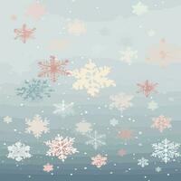 pastel Kerstmis sneeuwvlokken achtergrond vector