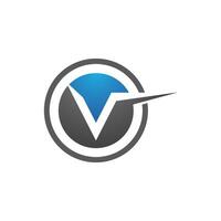 v logo zeshoek illustratie icoon vector