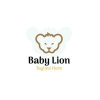 vector baby leeuw logo, baby op te slaan en baby winkel logo sjabloon