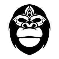 gorilla gemaskeerd schets vector
