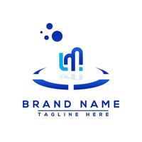 brief lm blauw professioneel logo voor allemaal soorten van bedrijf vector