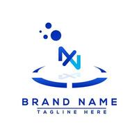 brief nx blauw professioneel logo voor allemaal soorten van bedrijf vector