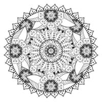 cirkelvormig patroon in de vorm van mandala met bloem voor henna, mehndi, tatoeage, decoratie. vector