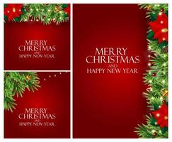 vakantie nieuwjaar en merry christmas achtergrond collectie kaartenset. vector
