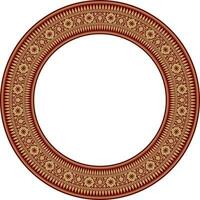 vector ronde nationaal Indisch ornament. rood met zwart cirkel grens, kader, ring
