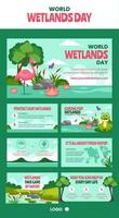 wetlands dag infographic vlak tekenfilm hand- getrokken Sjablonen achtergrond illustratie vector