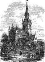 Christus kerk kathedraal in fredericton, nieuw brunswijk, Canada wijnoogst gravure vector