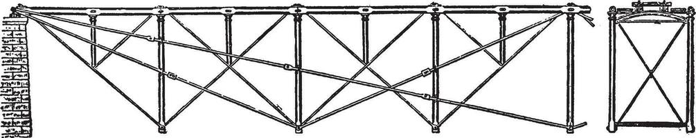 verklikker truss, wijnoogst illustratie. vector