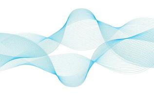 abstracte golf van gebogen lijnen van blauwe kleur op een witte achtergrond. vector illustratie
