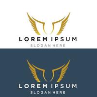 vleugels gouden logo vector illustratie sjabloon-vector