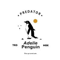 wijnoogst retro hipster adélie pinguïn logo vector schets silhouet kunst icoon