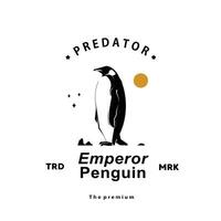 wijnoogst retro hipster keizer pinguïn logo vector schets silhouet kunst icoon