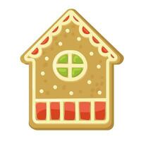 Kerstmis koekje. peperkoek huis. schattig tekenfilm stijl. vector