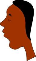 zwart Mens portret met Gesloten ogen illustratie vector Aan wit achtergrond