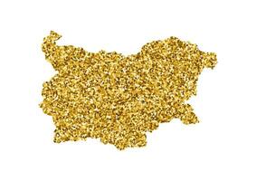 vector geïsoleerd illustratie met vereenvoudigd bulgarije kaart. versierd door glimmend goud schitteren textuur. Kerstmis en nieuw jaar vakantie decoratie voor groet kaart.
