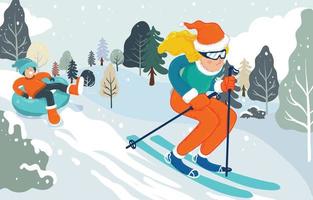 kerst winter activiteit achtergrond concept vector