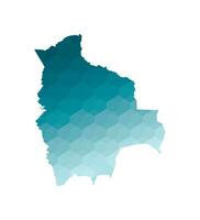 vector geïsoleerd illustratie icoon met vereenvoudigd blauw silhouet van Bolivia kaart. veelhoekige meetkundig stijl. wit achtergrond.