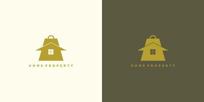 huis eigendom logo ontwerp met uniek concept voor bedrijf winkelen vector