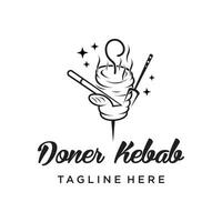 doner kebab logo ontwerp element vector voor restaurant met modern concept