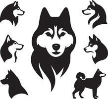 silhouet solide vector icoon reeks van hond, rassen, hond, hond, hond, pup, straathond, huisdier, hondje